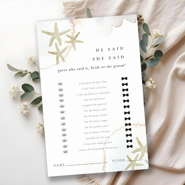 Gold Starfish, sagte er sagte, sie sagte Brautpart (Von Creator hochgeladen)