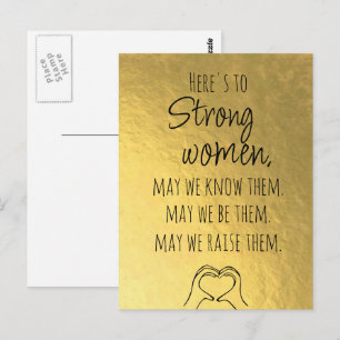 Gold Starke Frauen Motivations-Postkarte Postkarte