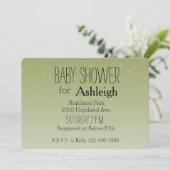 Gold Starlight Babydusche Einladung (Stehend Vorderseite)