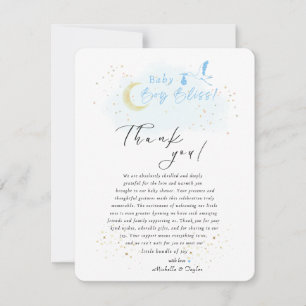 Gold Starlit Baby Boy Bliss Stork Sonderlieferung Dankeskarte