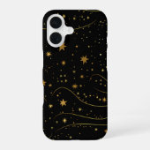 Gold Starry Night Celestial Phone Case iPhone 16 Hülle (Rückseite)