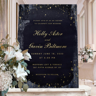 Gold Starry Night Wedding Gold Folieneinladung