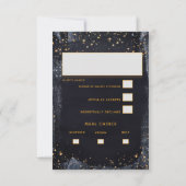 Gold Starry Night Wedding Meal Choice UAWG RSVP Karte (Rückseite)
