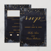 Gold Starry Night Wedding Meal Choice UAWG RSVP Karte (Vorne/Hinten)