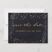 Gold Starry Night Wedding speichern Sie das Datum Einladung (Vorderseite)
