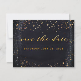 Gold Starry Night Wedding speichern Sie das Datum  Einladung