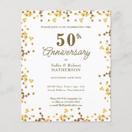 Gold Stars 50 Jahre Jahreshaushaltsplan Einladung