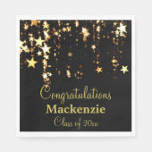 Gold Stars Abschluss Serviette (Vorderseite)