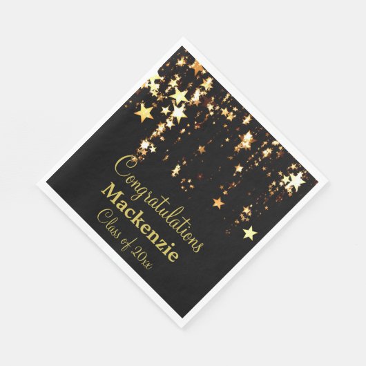 Gold Stars Abschluss Serviette (Ecke)