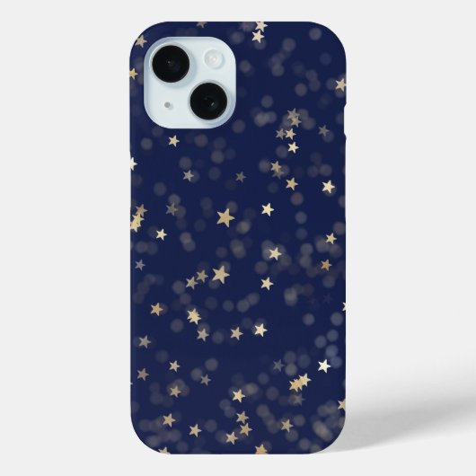 Gold Stars auf blau Case-Mate iPhone Hülle (Rückseite)
