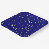 Gold Stars auf blau Pappteller (Gewinkelt)