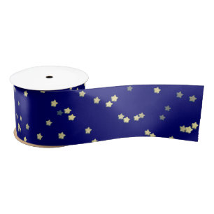 Gold Stars auf blau Satinband