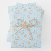 Gold Stars auf Blue Geschenkpapier Set (Beispiel)