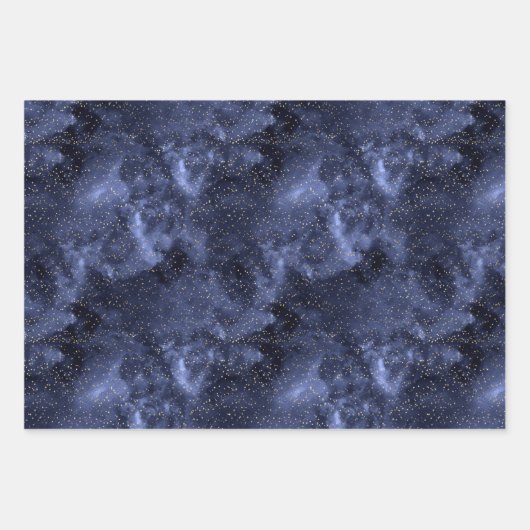 Gold Stars auf dem Papier für Navy Night Sky Wrapp (Vorderseite 3)
