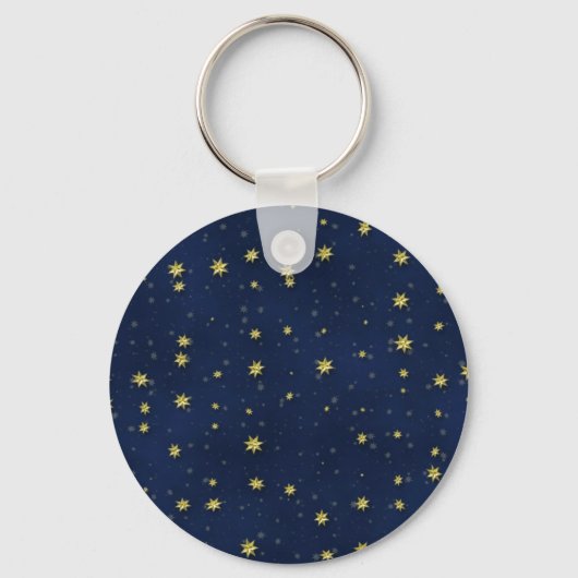 Gold Stars auf der Dark Blue Field Geschenkserie Schlüsselanhänger (Vorderseite)