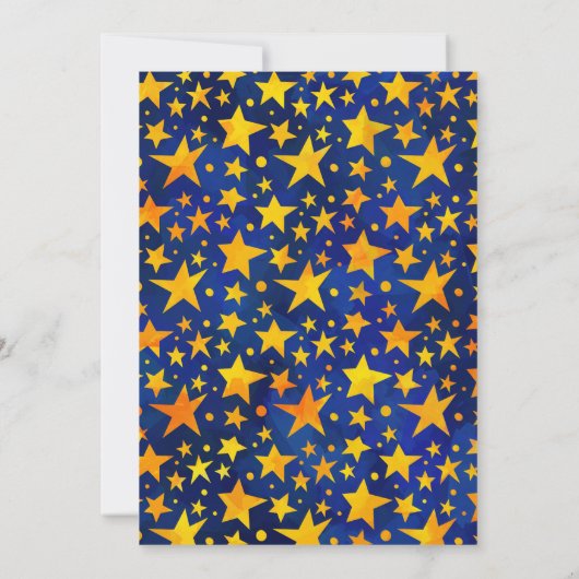 Gold Stars auf der Navy Blue Graduation Party Einladung (Rückseite)