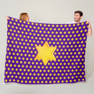 Gold Stars auf einem Lila Field Fleece Blankon