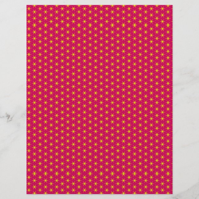 Gold Stars auf Red Background Scrapbook Paper (Vorderseite)