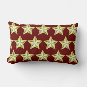 Gold Stars auf Red Lumbar Kissen