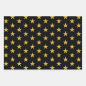 Gold Stars auf schwarz Geschenkpapier Set (Vorderseite 2)