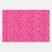 Gold Stars auf schwarz, Hot Pink und Schokolade br Geschenkpapier Set (Vorderseite 2)