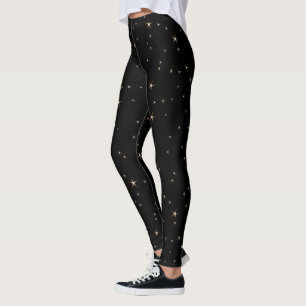 Gold Stars auf schwarz Leggings