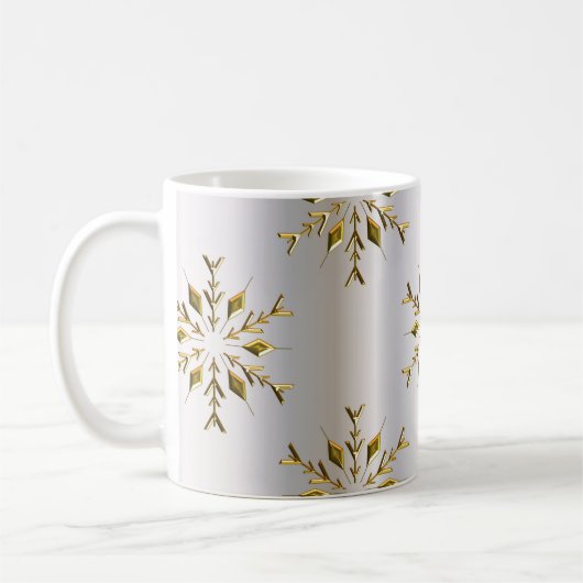 Gold Stars auf Silber Weihnachten Kaffeetasse (Links)