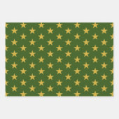 Gold Stars auf Smarald Green Geschenkpapier Set (Vorderseite 3)