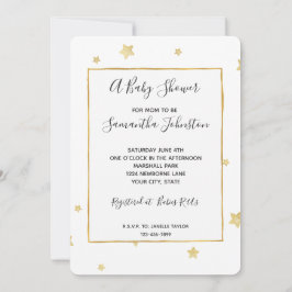 Gold Stars Baby Dusche Einladung