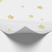 Gold Stars Baby Dusche Geschenkpapier (Ecke)
