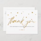 Gold Stars Baby Dusche Vielen Dank Postkarte (Vorne/Hinten)