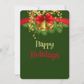 Gold Stars & Bells Weihnachtsfeierliche Party Einl Einladung (Rückseite)