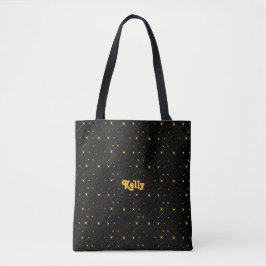 Gold Stars Black Sky Trendy Starry Pattern Tasche