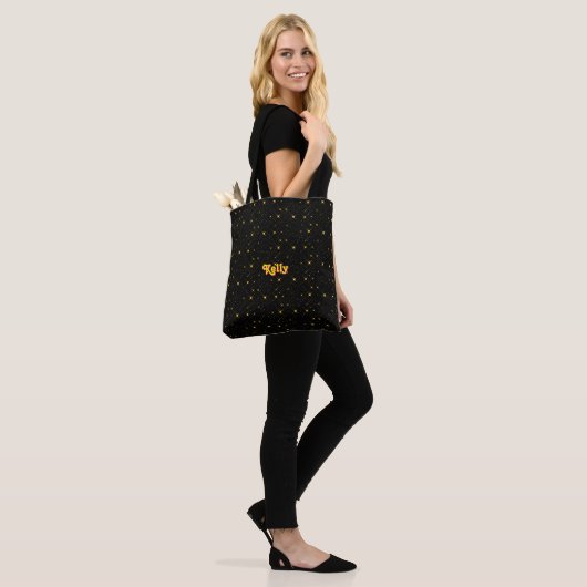Gold Stars Black Sky Trendy Starry Pattern Tasche (Am Model)