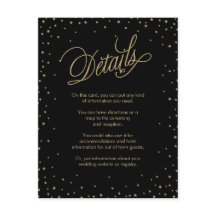 Gold Stars Black Wedding Card