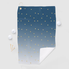 Gold Stars Blue Ombre Golfhandtuch