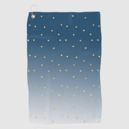 Gold Stars Blue Ombre Golfhandtuch