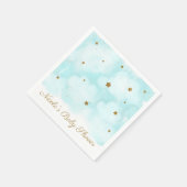 Gold Stars & Blue Sky Clouds Baby Dusche Party Serviette (Ecke)