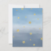 Gold Stars Blue Watercolor Sky Brautparty Einladung (Rückseite)