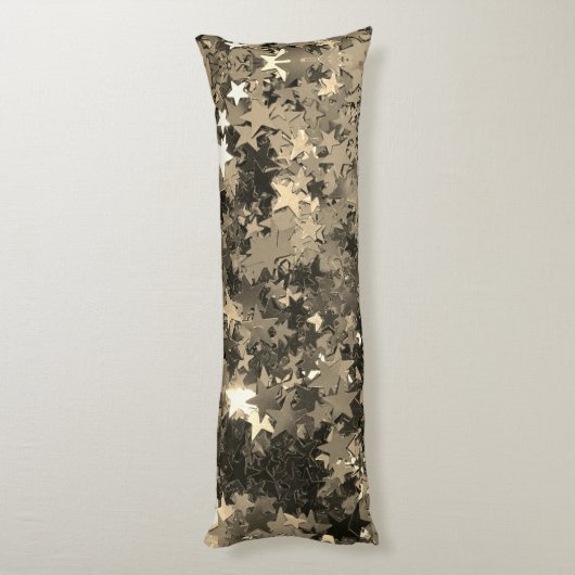 Gold Stars Body Pillow (mit oder ohne Namen) Seitenschläferkissen (Rückseite (Vertikal))