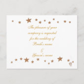 Gold Stars Border Wedding Einladung Postkarten (Vorderseite)