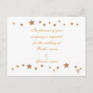 Gold Stars Border Wedding Einladung Postkarten