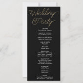 Gold Stars Celestial Black Wedding Program (Rückseite)