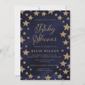 Gold Stars Celestial Gender Neutral Baby Shower Einladung (Vorderseite)