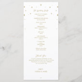 Gold Stars Celestial Sunburst Moon Wedding Program Menükarte (Rückseite)