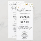 Gold Stars Celestial White Wedding Program (Vorne/Hinten)