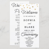 Gold Stars Celestial White Wedding Program (Vorne/Hinten)