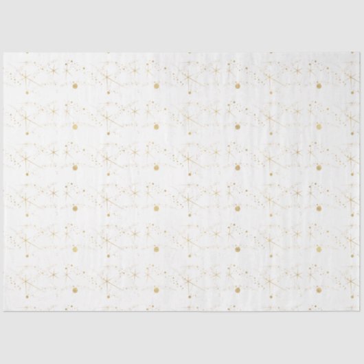 Gold Stars Celestis White Christmas Seidenpapier (Vorderseite)