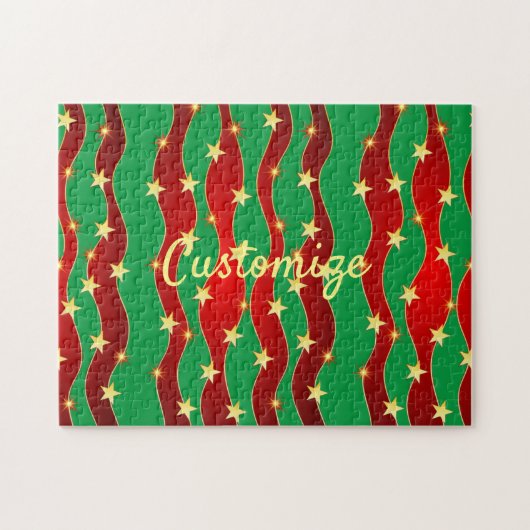 Gold Stars Christmas Sky Thunder_Cove Puzzle (Horizontal)