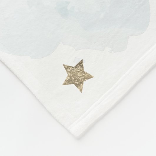Gold Stars & Clouds Blue Boy Monatlicher Meilenste Fleecedecke (Ecke)